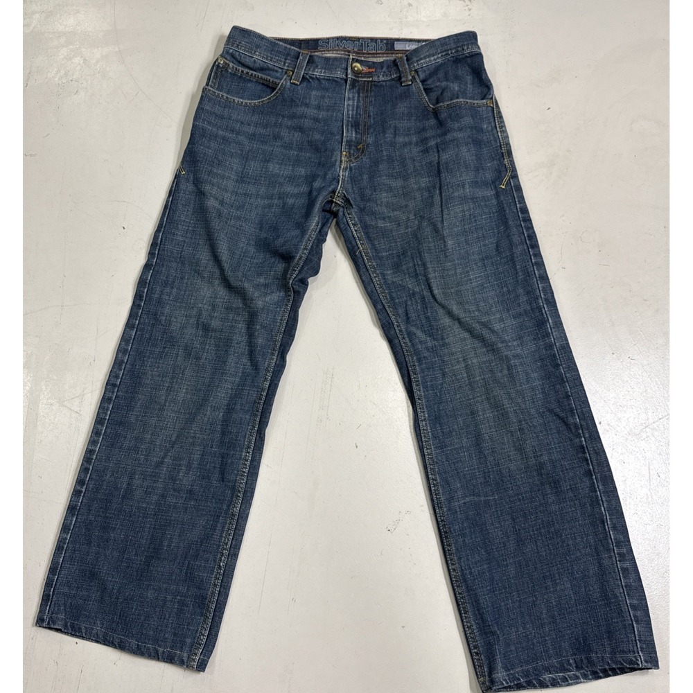 Vintage Levi's Silvertab Low + Loose Jeans 33x30 Baggy Fit 90s Y2K Grunge Denim